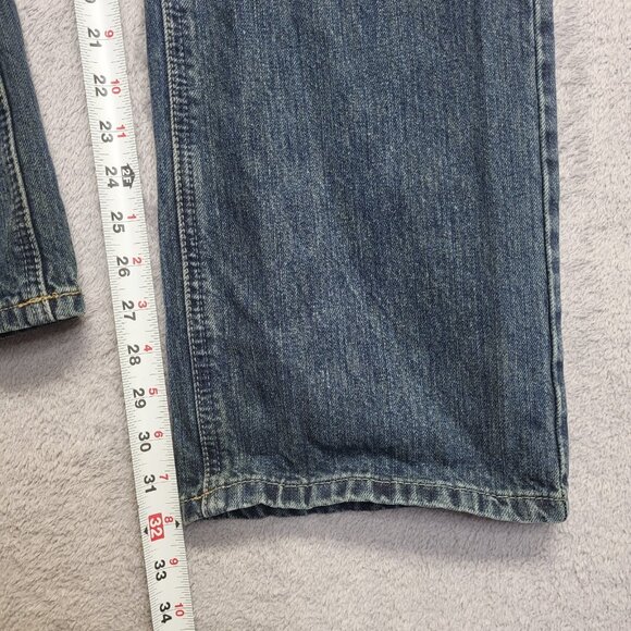 Ariat Jeans Mens 32x32 M5 Slim Straight Western Workwear Cowboy Blue Denim - Picture 7 of 11